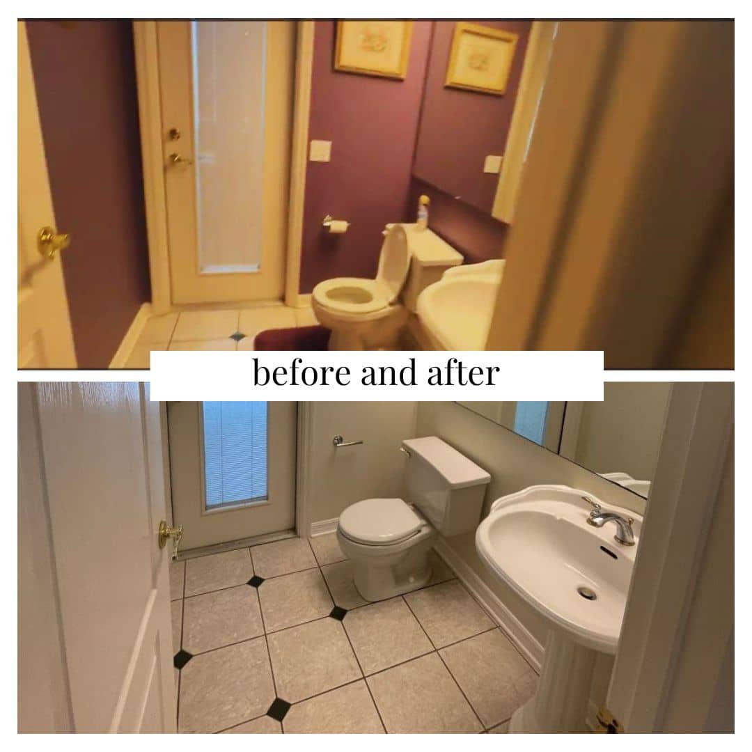 purple hall bathroom